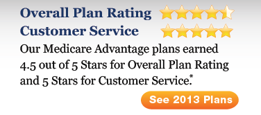 Overall Plan Rating 4.5 Stars Customer Service 5 Stars Our Medicare Advantage HMO Plans and PPO Blue PlusRx Plan earned 4.5 out of 5 Stars for Overall Plan Rating and 5 Stars for Customer Service.*