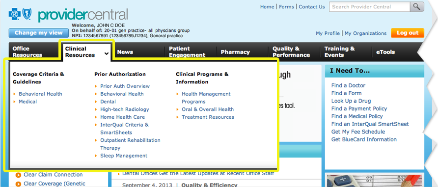Provider Central News Screenshot