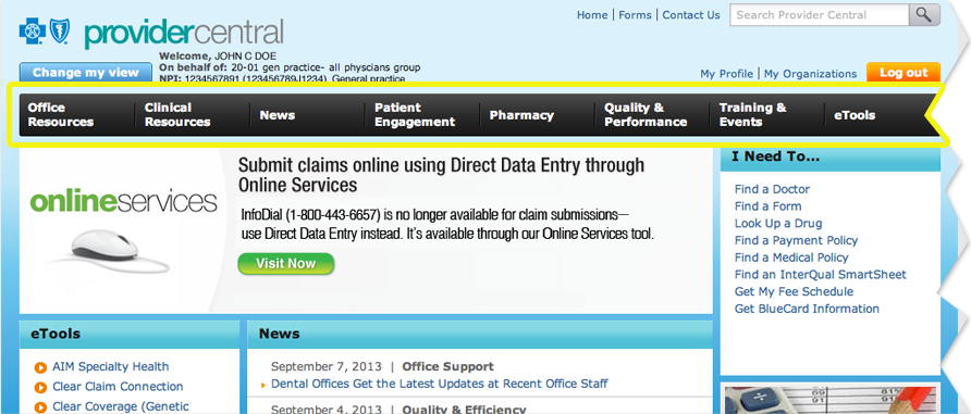 Provider Central News Screenshot